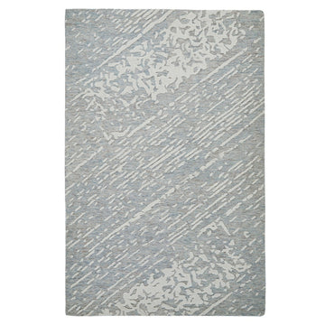 Hampton Tokyo Modern Abstract Distressed Hand-Woven Textured Wool Loop Pile Light Blue/Ivory/Beige/Grey Rug-Melrose-Rug Love - The Most Loved Rug Store